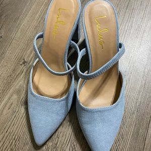 Lulus blue mule style heels size 7!